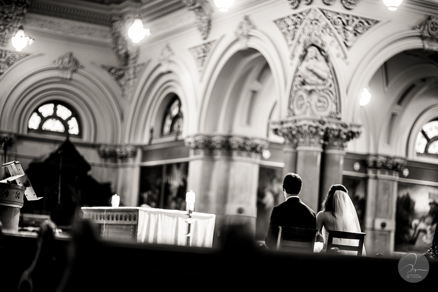 The wedding ceremony took place in The Church of Saint Francis Xavier in the Flatiron District of Manhattan