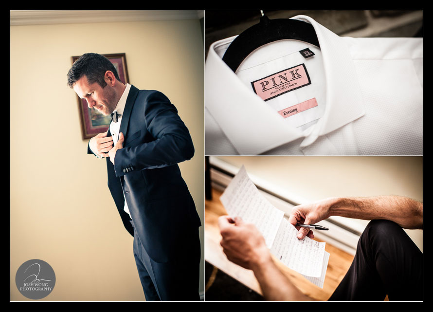 The groom getting ready. A Stone Tavern Farm wedding in Roxbury NY. Wedding photos by top NY photographer Josh Wong Photography