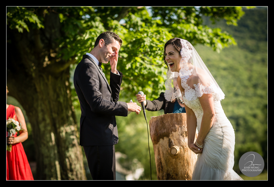 Best candid wedding moments. "The Vows" - A Stone Tavern Farm wedding in Roxbury, NY. photos by Josh Wong Photography.