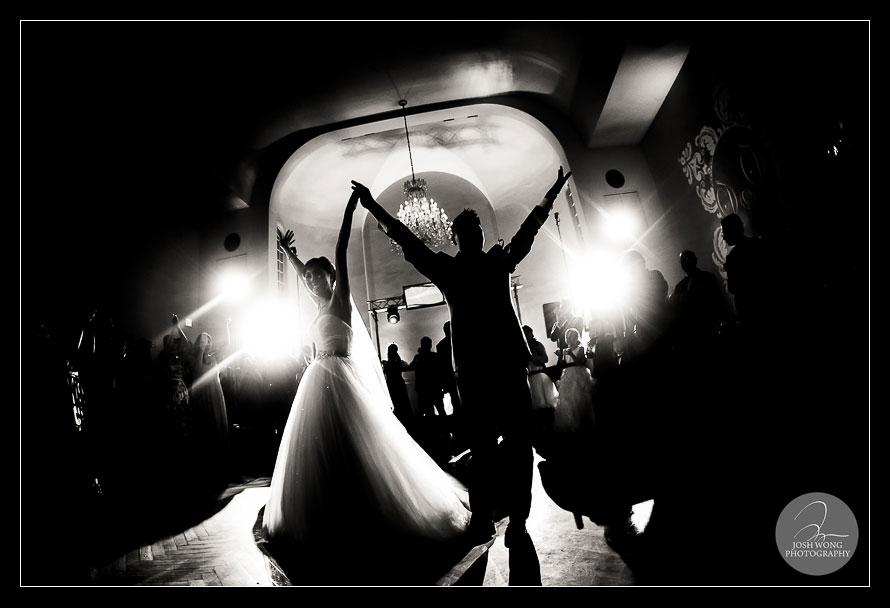 The couple celebrate with their first dance together in the main ballroom at Bourne Mansion. wedding photos by Josh Wong Photography. Wedding at the Bourne Mansion - wedding pictures by Josh Wong Photography