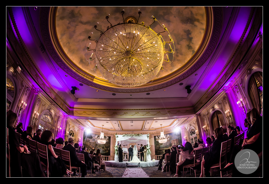 The wedding ceremony at JW Marriott Essex House. Wedding Pictures and photos provided by Josh Wong Photography, New York City