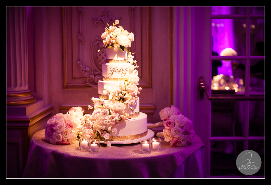 The wedding cake. JW Marriott Essex House wedding pictures and photos provided by Josh Wong Photography, NYC