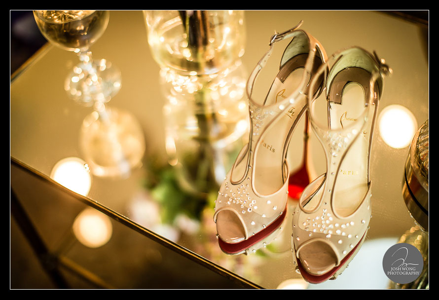 Christian Louboutin wedding shoes. The Ashford Estate Wedding Allentown, New Jersey. Wedding Pictures by NJ Wedding Photographer Josh Wong Photography