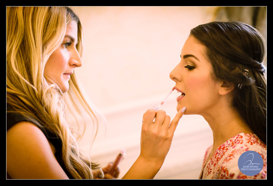 The bride getting ready. Candid moments captured by top NJ wedding photographer Josh Wong Photography