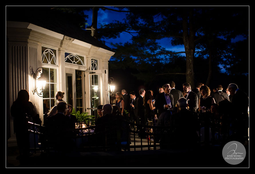 Guest party the night away on the estate grounds.