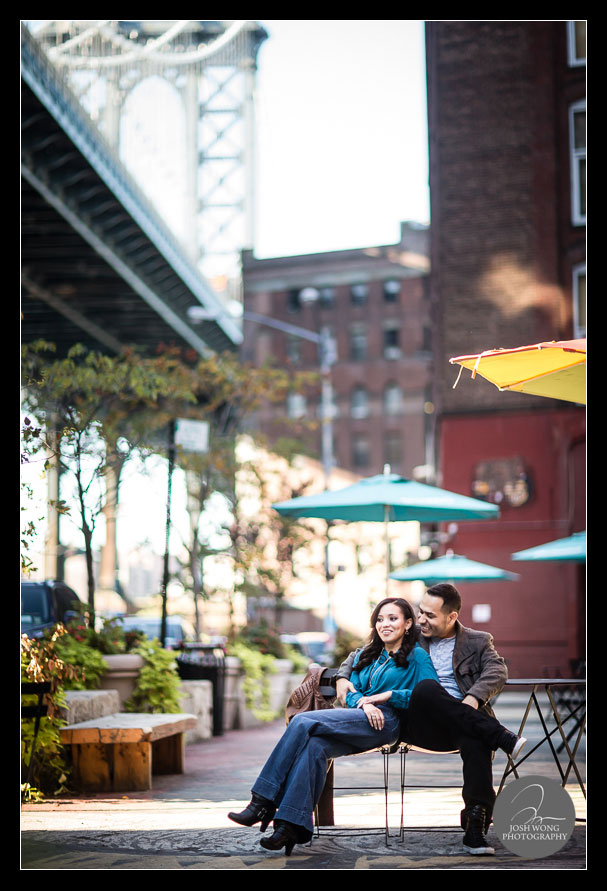 Dumbo and Brooklyn Bridge Engagement Pictures by Josh Wong Photography