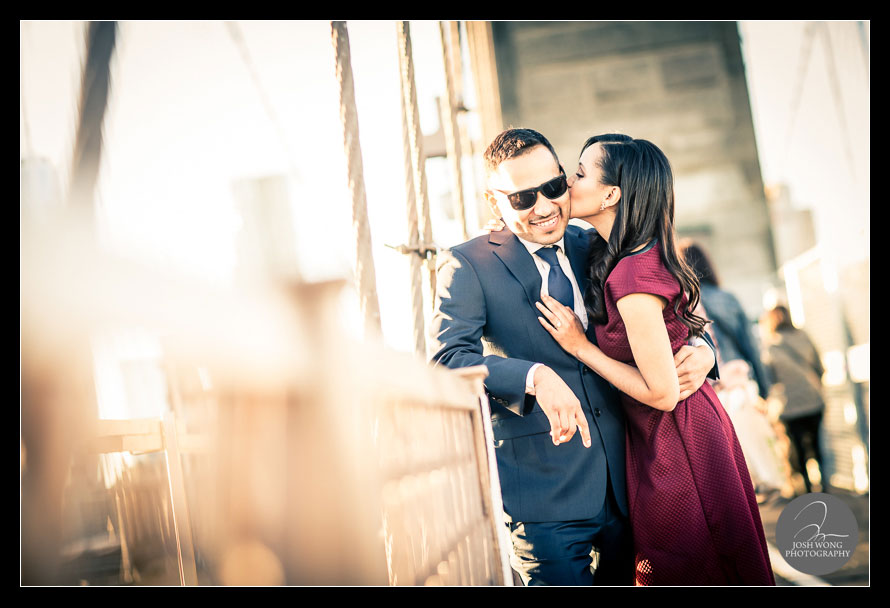 Dumbo and Brooklyn Bridge Engagement Pictures by Josh Wong Photography