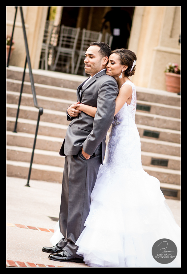An emotional first look from the bride and the groom. Best wedding moments captured by top Florida wedding photographer Josh Wong Photography. Bella Collina wedding pictures.