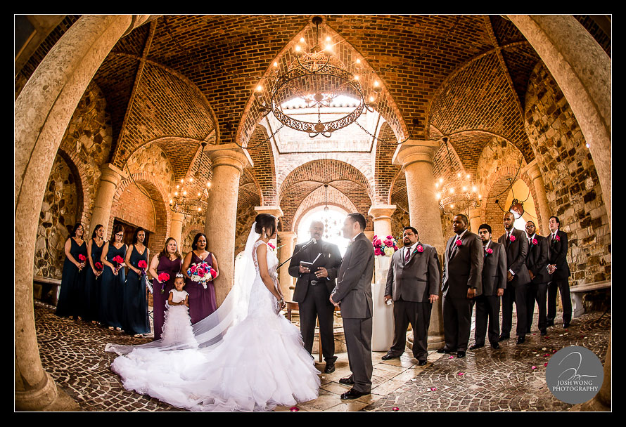 The Wedding Ceremony at The Ballroom Veranda in Bella Collina, Orlando Florida by Destination and International wedding photographer Josh Wong Photography