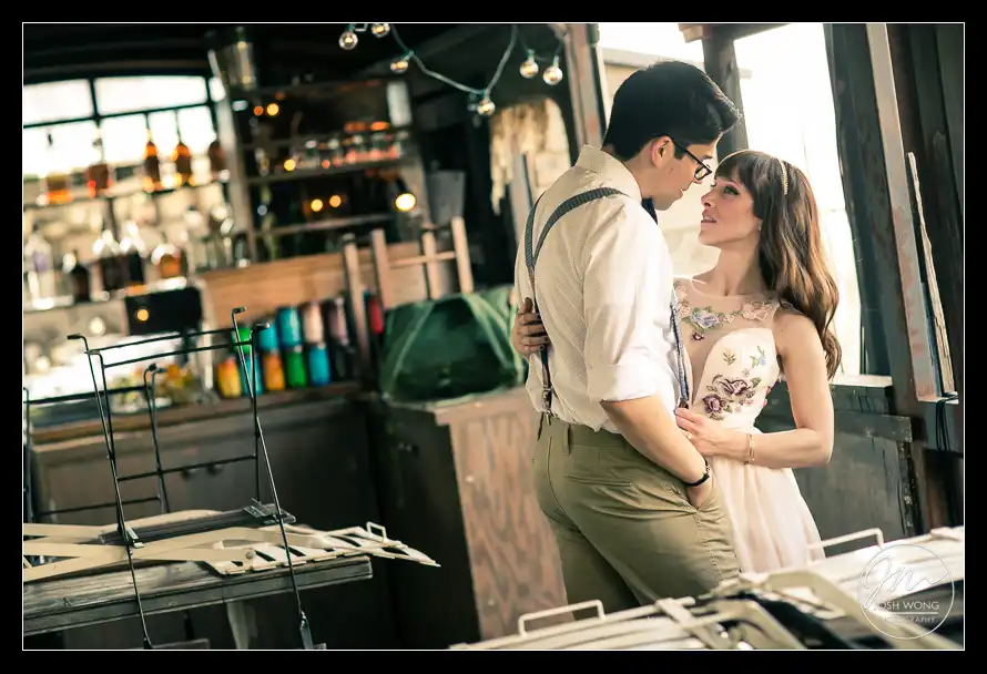 Gallow Green | Rooftop Bar & Restaurant | McKittrick Hotel - New York City Engagement Pictures taken by Josh Wong Photography