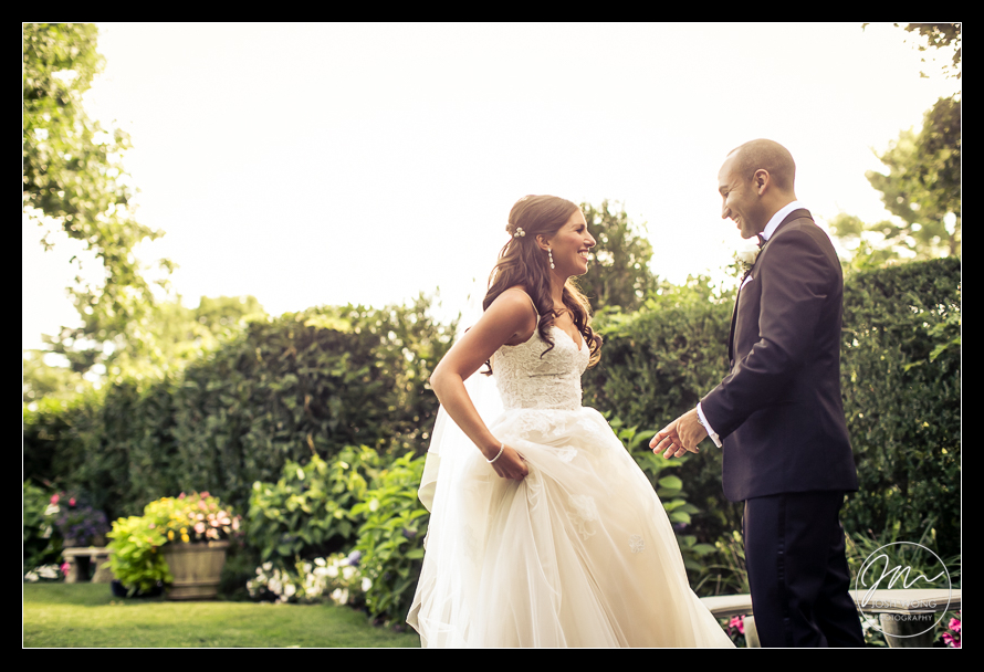 The grooms see his bride for the first time. A wedding at The Royalton at Roslyn Country Club. Wedding Photography by Josh Wong.
