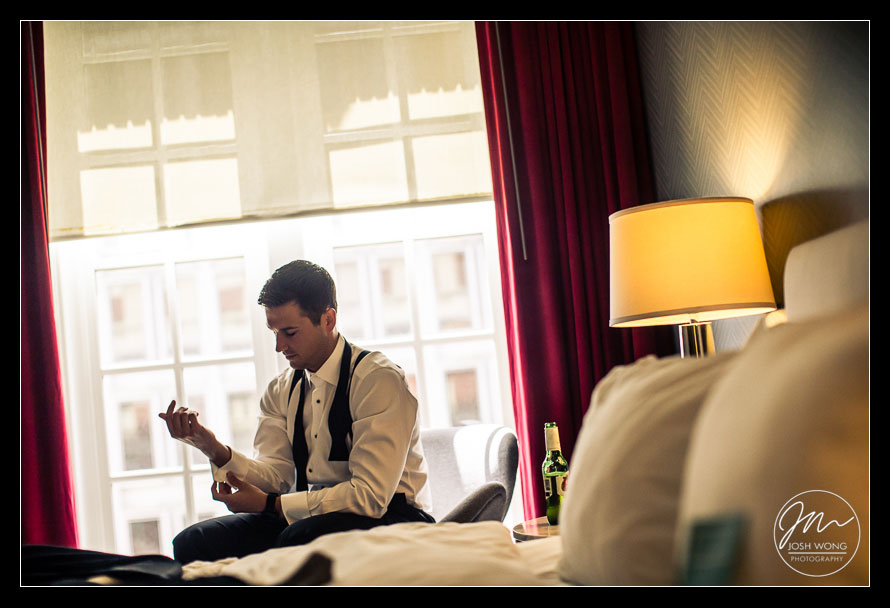 Getting ready wedding pictures by top Philadelphia wedding photographers Josh Wong Photography