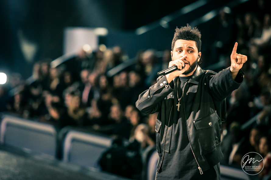 The Weekend performs at the Victoria Secret Fashion 2016 in Paris, France. Photo by Josh Wong Photography