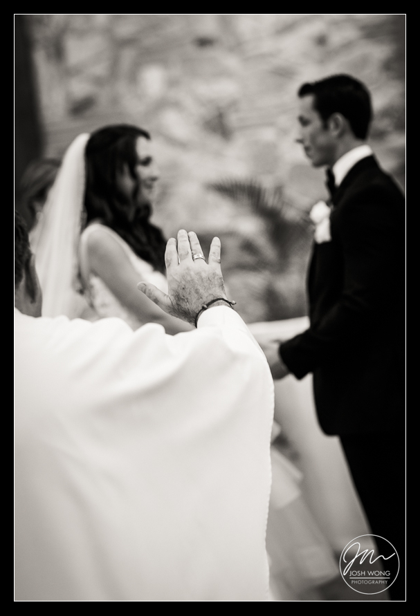 The Priest blesses the wedding couple.