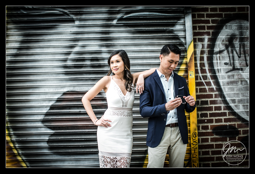 Long Island City also has some amazing street art to provide the edgier styled engagement photoshoot. A Rustic Fall Inspired Engagement and Lifestyle Photo Shoot at The Metropolitan Building in Long Island City New York by best wedding photographer Josh Wong Photography