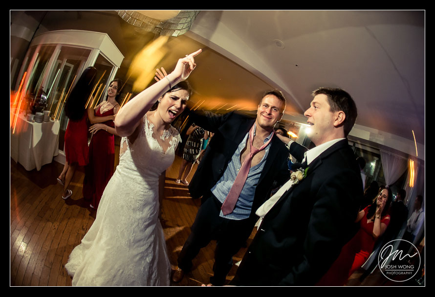 The wedding couple on the dance floor.