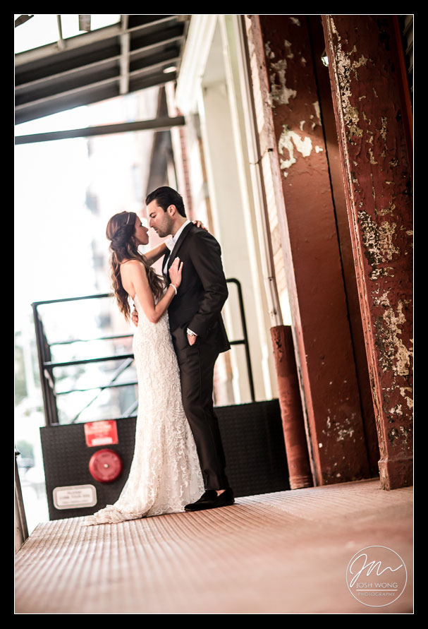 Wedding bridal portraits areas in downtown Tribeca, New York City. Wedding pictures by Josh Wong Photography