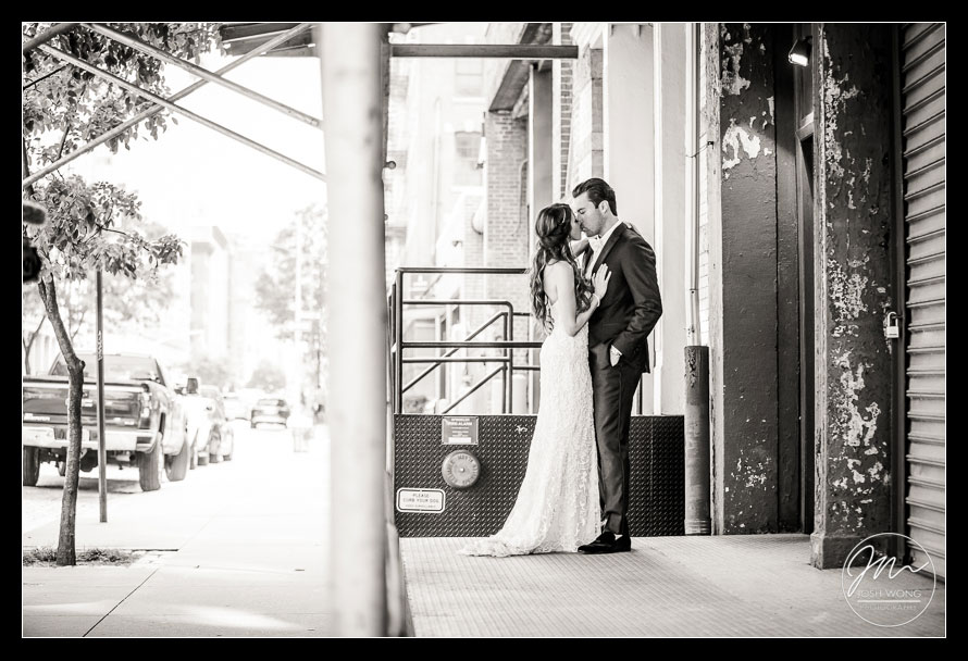 Wedding bridal portraits areas in downtown Tribeca, New York City. Wedding pictures by Josh Wong Photography