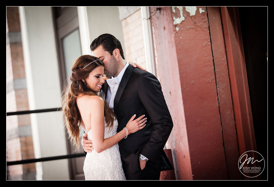 Wedding bridal portraits areas in downtown Tribeca, New York City. Wedding pictures by Josh Wong Photography