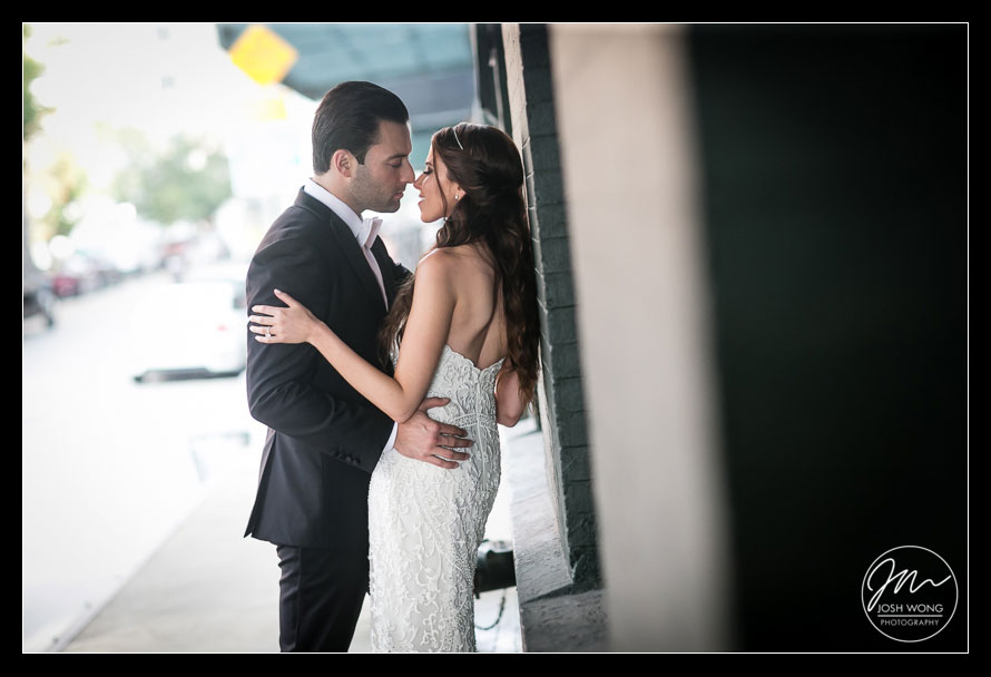 Wedding bridal portraits areas in downtown Tribeca, New York City. Wedding pictures by Josh Wong Photography