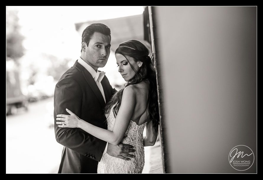 Wedding bridal portraits areas in downtown Tribeca, New York City. Wedding pictures by Josh Wong Photography