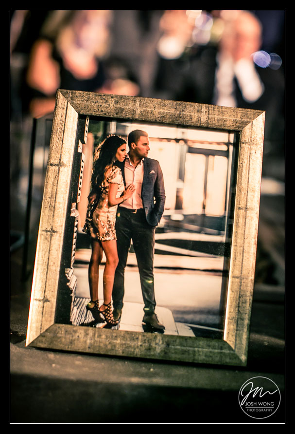 A framed photo from their New York City engagement session in SOHO with Josh Wong Photography