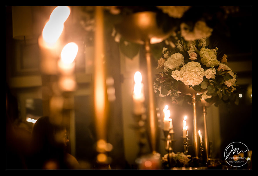 Candle lit kings tables for the guest.