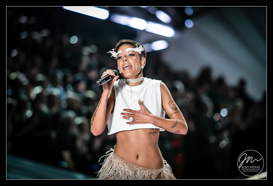 Singer Halsey performs at the 2018 VS Fashion Show