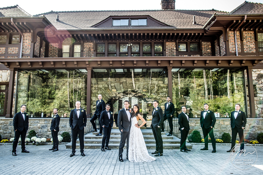 The signature Josh Wong Photography editorial style bridal party photo shoot. A Le Chateau Wedding in South Salem New York featuring images by Josh Wong Photography