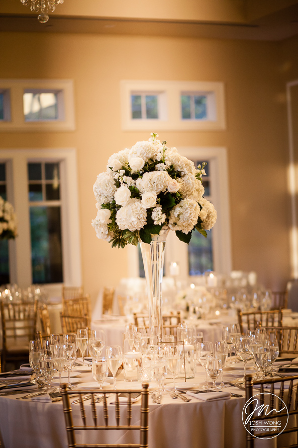 Beautiful floral table centerpieces provided by Enza Events.