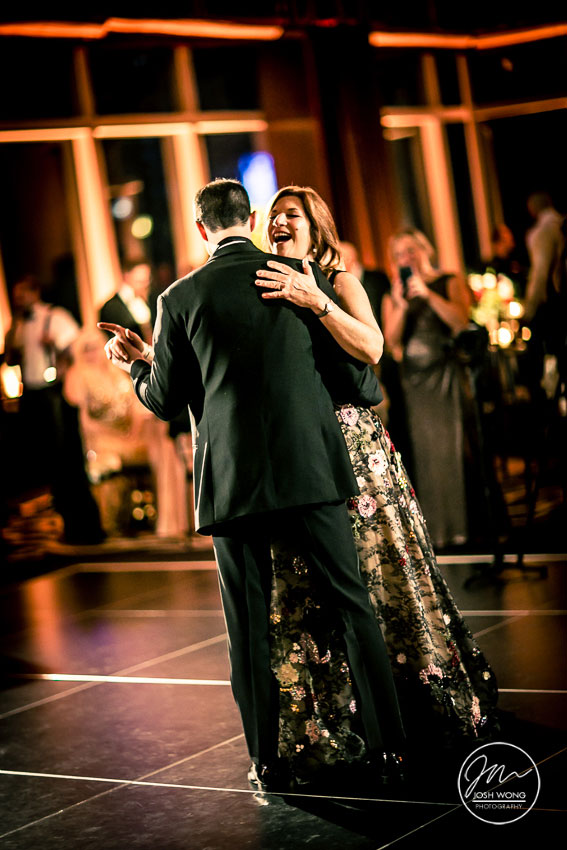 Mother's emotional moment with her son during the Mother and Son dance.
