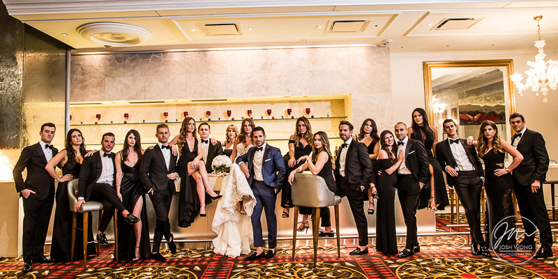 Vogue stylized bridal party photoshoot. Temple Israel of Lawrence Wedding Photography Pictures by Josh Wong Photography