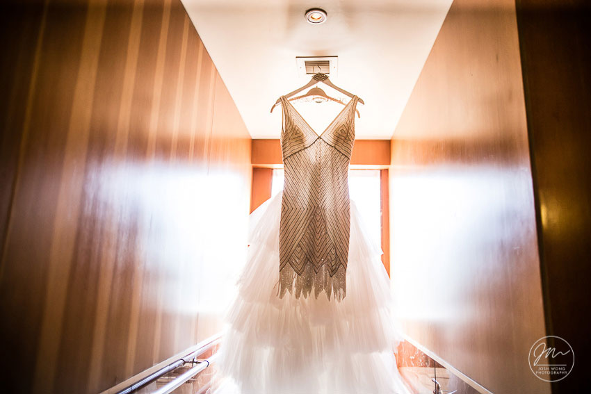 The wedding dress coupled with the wedding skirt. The Parker Hotel New York City Wedding photos by Top NYC Wedding and Fashion Photographer Josh Wong