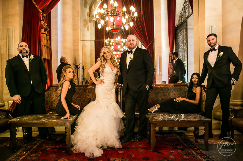The signature Josh Wong Photography bridal party photoshoot. Classic and timeless. The Parker Hotel New York City Wedding photos by Top NYC Wedding and Fashion Photographer Josh Wong