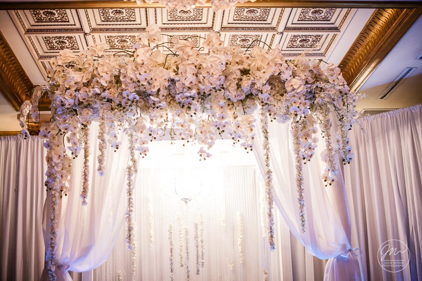 The floral chuppa. The Venetian Wedding in Garfield, New Jersey. The Venetian wedding photos by top NJ wedding photographer Josh Wong Photography.