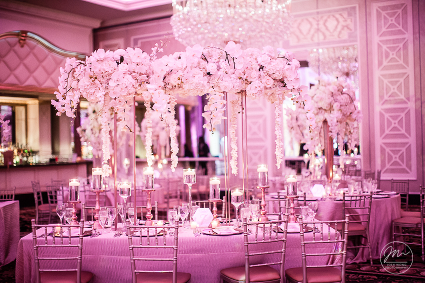 Gorgeous floral centerpieces. The Venetian in Garfield, NJ. Wedding photos by Josh Wong Photography