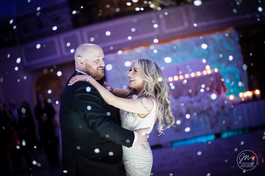 The first dance as husband and wife.   Best wedding candid moments at The Venetian in Garfield, NJ. Wedding photos by Josh Wong Photography