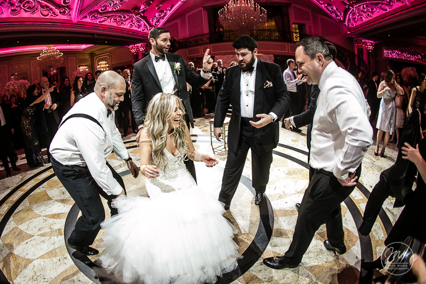 Best candid wedding moments happen on the dance floor. The Venetian in Garfield, NJ. Wedding photos by Josh Wong Photography