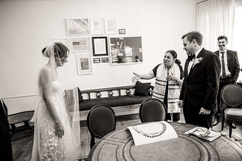 The Ketubah signing in the bridal suite at the NoMad Hotel. NoMad Hotel Wedding Photographer Josh Wong.