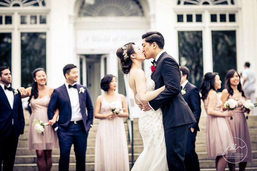 The Vanity Fair style bridal party photoshoot. New York Botanical Garden Wedding Pictures by NYC Wedding Photographer Josh Wong Photography