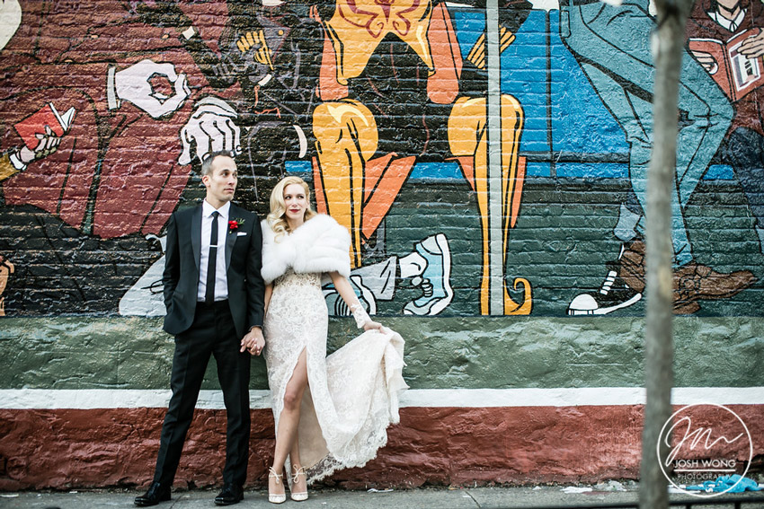Bride and Groom wedding pictures. Wythe Hotel wedding pictures by NYC wedding photographer - Josh Wong Photography