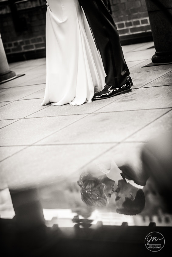 Some of the best candid moments during the "First Look". Wedding pictures by Josh Wong Photography