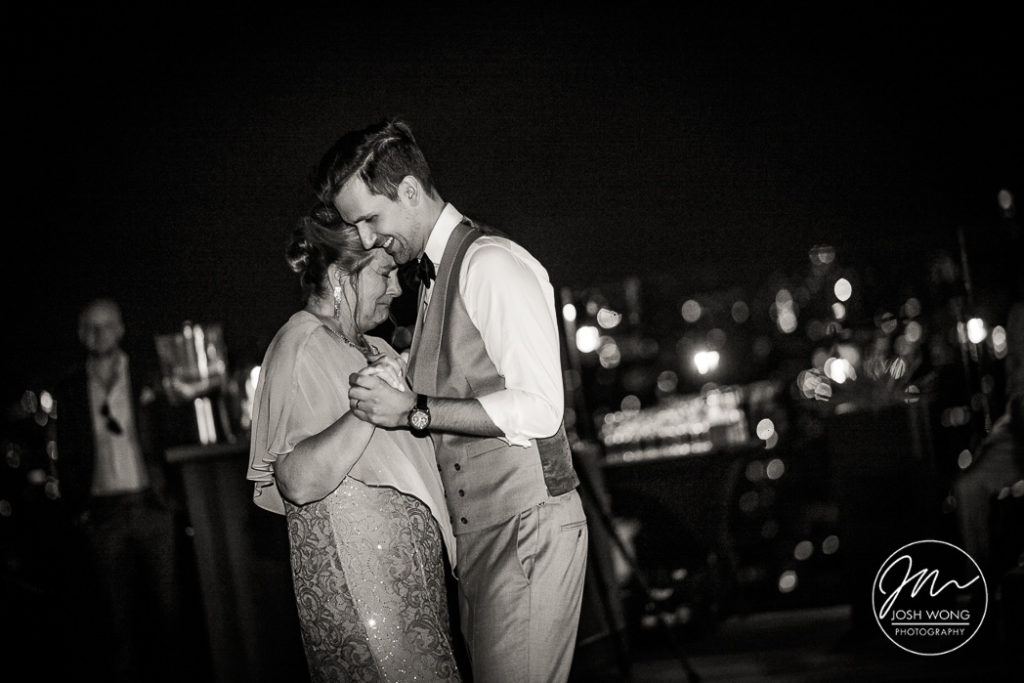 Best wedding memories. The mother and son dance at The William Vale. Wedding photos by Brooklyn Wedding Photographer Josh Wong Photography