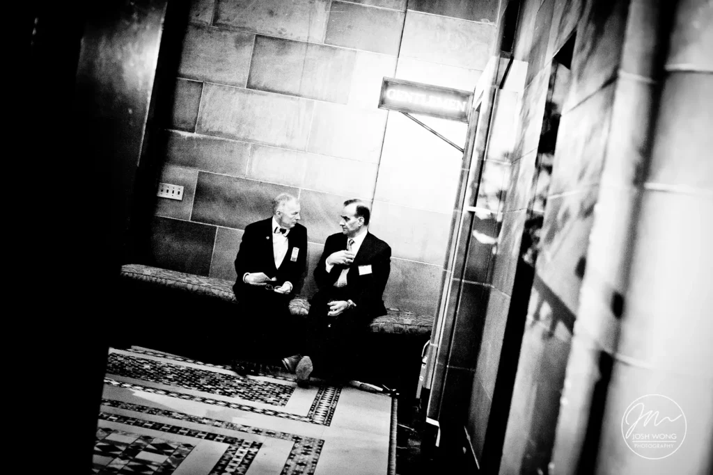 Joe Torre and HFC Founder Rob Davis have a private conversation backstage at the HFC Gala at Cirpriani 42nd St in New York City. photo by Josh Wong Photography