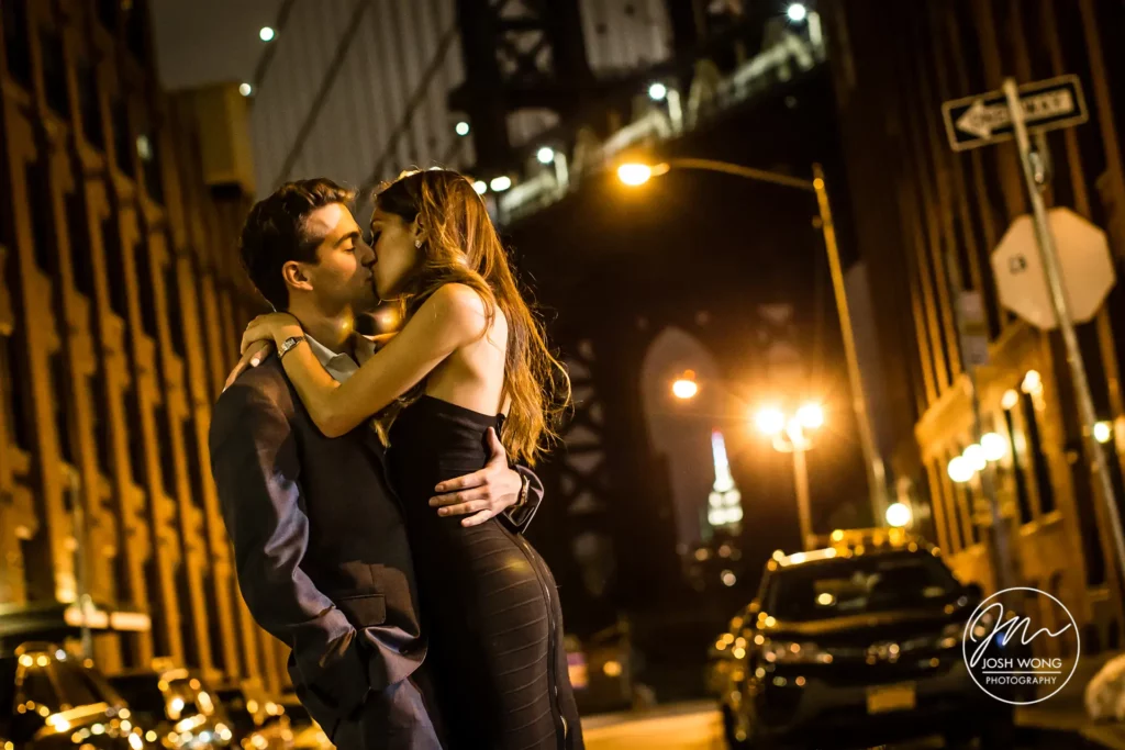 An intimate engagement session in DUMBO and Brooklyn Bridge Park with top Brooklyn engagement and wedding photographer Josh Wong Photography