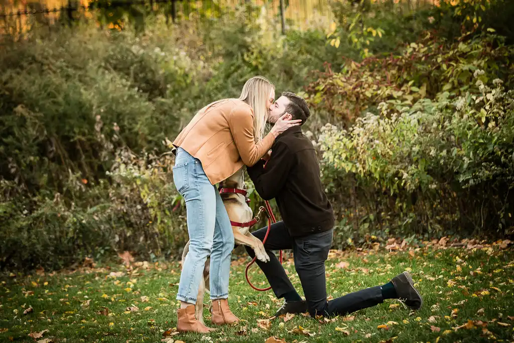 A sweet Autumn engagement and marriage proposal in Central Park.