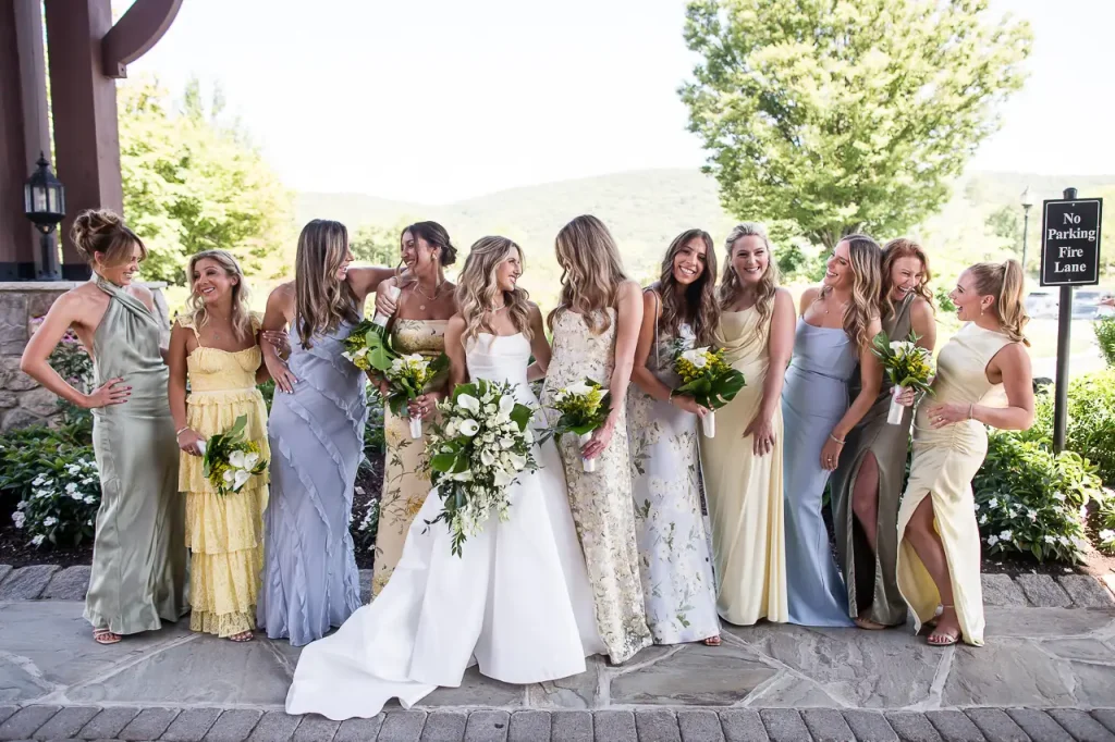 The bride and her bridesmaids photographed by Josh Wong