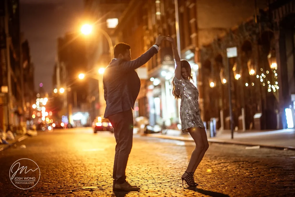 Evening engagement photos with Josh Wong Photography